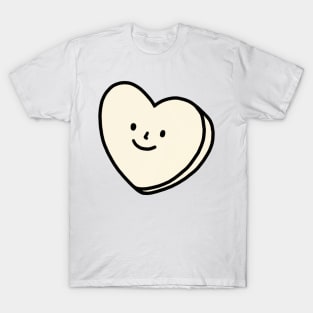 Ivory Heart with Face | Quirky Heart T-Shirt